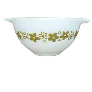 Pyrex Vintage Crazy Daisy White Green Small Bowl